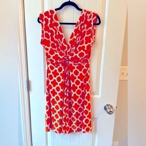 Flirty Pink White and Orange Printed Mini Dress size XL